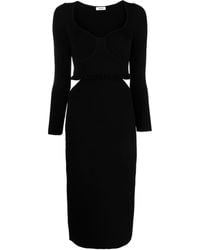 Sandro - Cut-out Ribbed Midi Dress - Lyst