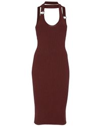 Coperni - Ribbed-Knit Halterneck Midi Dress - Lyst