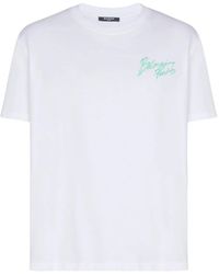Balmain - T-Shirt With Paris Brush Print - Lyst