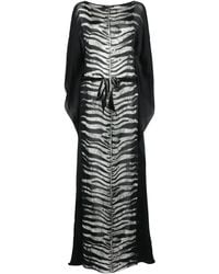 Roberto Cavalli - Vestido largo con estampado de cebra - Lyst