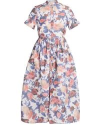 Erdem - フローラル ショートスリーブ ドレス - Lyst