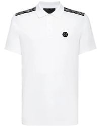 Philipp Plein - Monogram-Tape Logo-Badge Polo Shirt - Lyst