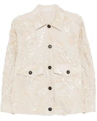 Brunello Cucinelli - Embroidered Cotton Jacket - Lyst