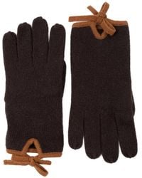 Allude - Gebreide Handschoenen Met Strik-Detail - Lyst