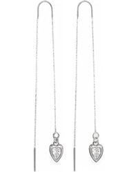 Guess - Heart-Charm Pull-Through Earrings - Lyst