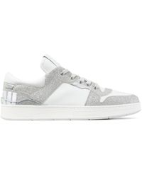 Jimmy Choo - Florent Sneakers In Leather And Glittery Fabric - Lyst