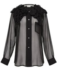 Comme des Garçons - Ruffled Sheer Shirt - Lyst