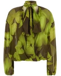 Blumarine - Printed Georgette Blouse - Lyst