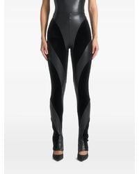 Manière De Voir - Velour Leather Contour Leggings - Lyst
