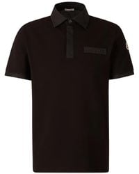 Moncler - Polo De Manga Corta Con Logo - Lyst