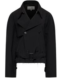 MM6 by Maison Margiela - Belted Wool Blend Jacket - Lyst