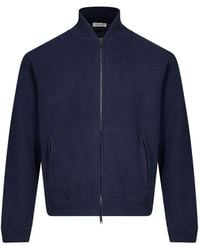 MANIFATTURE DEL NORD - Zip-Up Ribbed-Knit Cardigan - Lyst