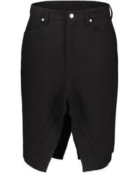 Rick Owens - Slivered Wool Midi Skirt - Lyst