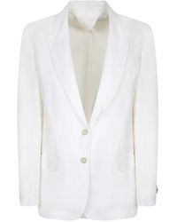 120% Lino - Single-Breasted Blazer - Lyst