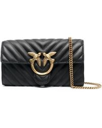 Pinko - Schultertasche Mit Logo-Schild - Lyst