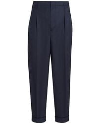 Brunello Cucinelli - Broek Van Scheerwol Met Chevron Streep En Dubbele Plooien - Lyst