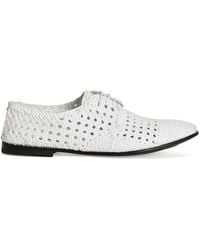Dolce & Gabbana - Woven Raffia Derby Shoes - Lyst