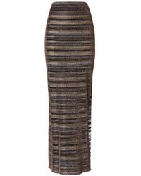 Missoni - Gestreepte Rok Met Split - Lyst