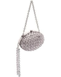 Self-Portrait - Oval Crystal-Chain Clutch Bag - Lyst