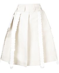 Marni Falda acampanada con pliegues - Blanco
