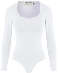 Amir Slama - Scoop-Neck Long-Sleeve Bodysuit - Lyst
