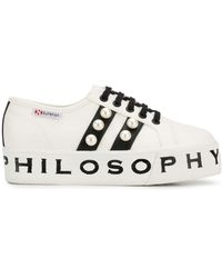 Superga sneakers con suola rialzata - metallizzato - Stileo.it
