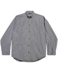 Balenciaga - Logo-print Check-pattern Shirt - Lyst