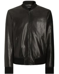 Dolce & Gabbana - Calfskin Bomber Jacket - Lyst