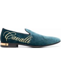 Slippers con motivo de leopardo Roberto Cavalli de Lana de color Negro para hombre Hombre Zapatos de Zapatos sin cordones de Zapatillas de casa 