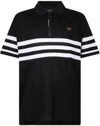 Paul & Shark - Striped Zip-Fastening Polo Shirt - Lyst