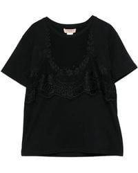 Twinset - Lace-Detail Short-Sleeve Top - Lyst