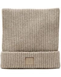 Acne Studios - Ribbed Face-Patch Beanie Hat - Lyst