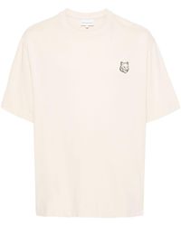Maison Kitsuné - | T-shirt patch volpe | male | BEIGE | S - Lyst