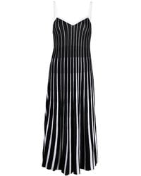 RED Valentino - Knitted Striped Midi Dress - Lyst