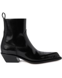 Off-White c/o Virgil Abloh - Leather Texan Ankle Boots - Lyst