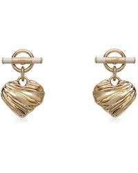 Chloé - Pleated Heart Earrings - Lyst