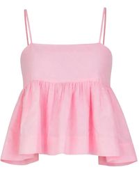 Azeeza - Rachel Ruffled Taffeta Top - Lyst
