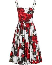 Dolce & Gabbana - Abito Longuette A Bustier Rosa - Lyst