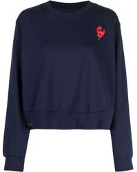 Izzue - Slogan-embroidered Cotton Sweatshirt - Lyst