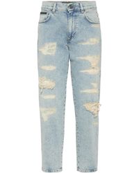 Philipp Plein - Ripped Cropped Jeans - Lyst