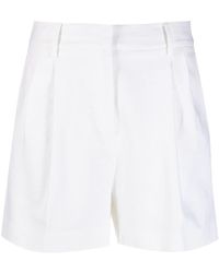 MICHAEL Michael Kors - High-waist Linen-blend Shorts - Lyst