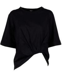 Seventy - Knot-Detail Short-Sleeve Top - Lyst