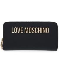 Love Moschino - Logo-Plaque Zip-Around Wallet - Lyst