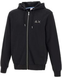 Sun 68 - Zip-Up Embroidery-Logo Hoodie - Lyst