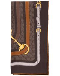 Gucci - Printed Gg Silk Twill Jacquard Carré - Lyst