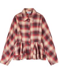Ganni - Camicia A Quadri - Lyst