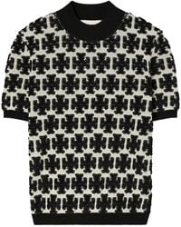 Tory Burch - T Monogram Mock-Neck Tee - Lyst
