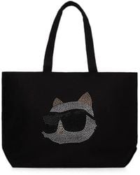 KARL LAGERFELD - Ikon Choupette Rhinestone Shopper Bag - Lyst