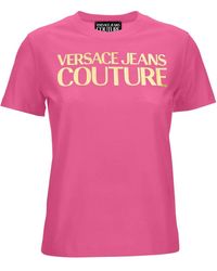Versace Jeans Couture - T-Shirt Mit Logo-Print - Lyst
