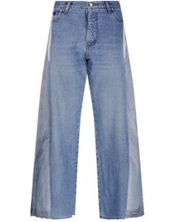 E.L.V. Denim - Maya Jeans Met Franje En Vlakken - Lyst